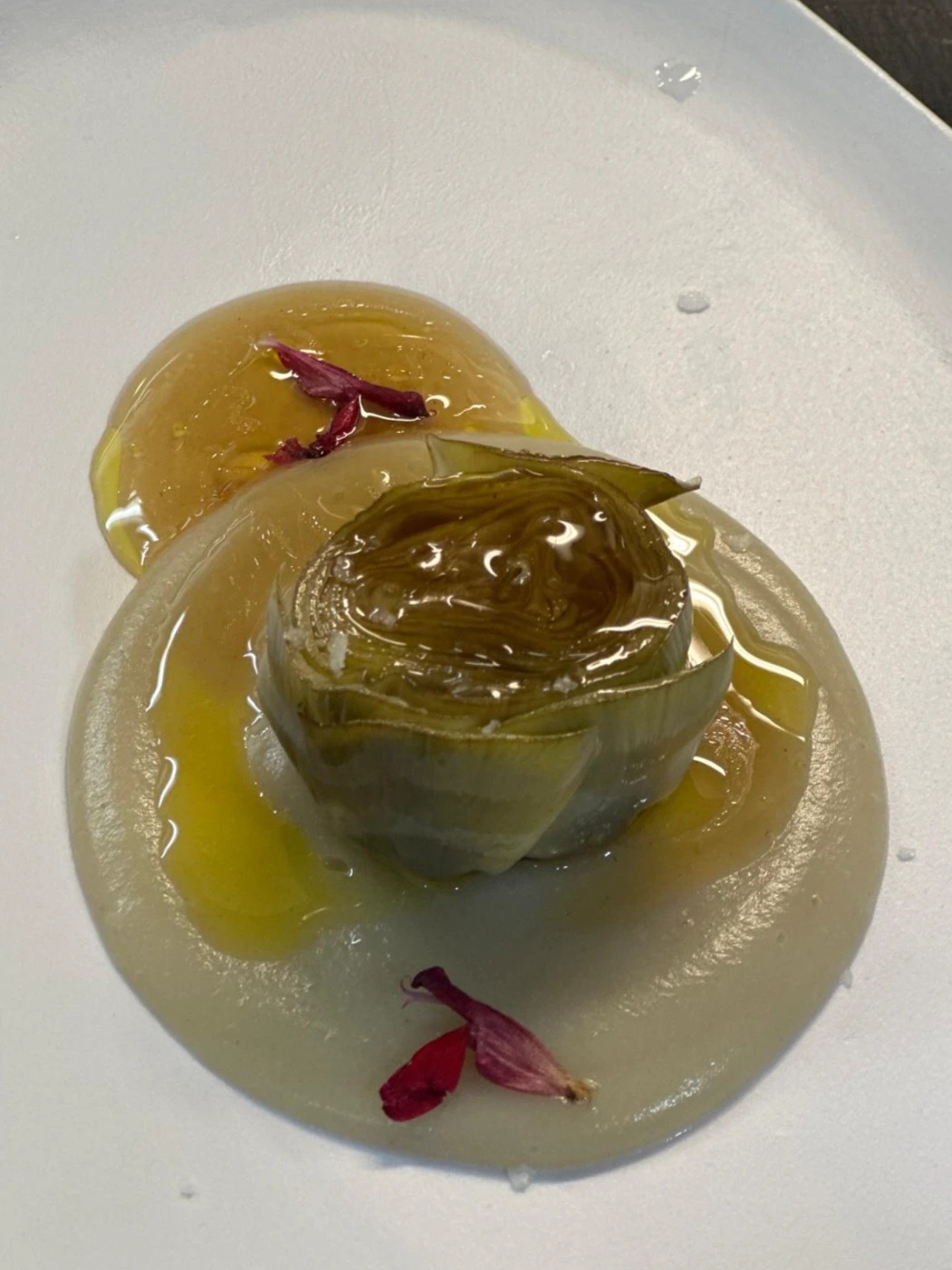 Pure de tupinambo con alcachofa confitada.jpeg