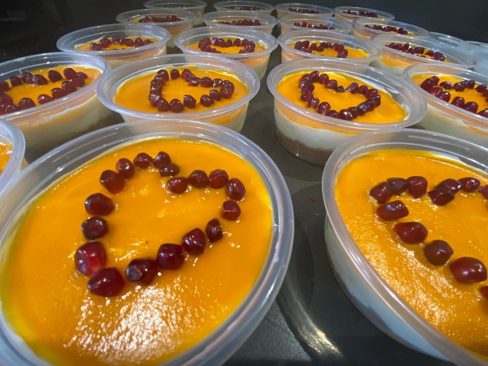 Valantines Day Lime & Ginger cheesecake topped with mango puree & pomegranate.jpg Valantines Day Lime & Ginger cheesecake topped with mango puree & pomegranate.jpg