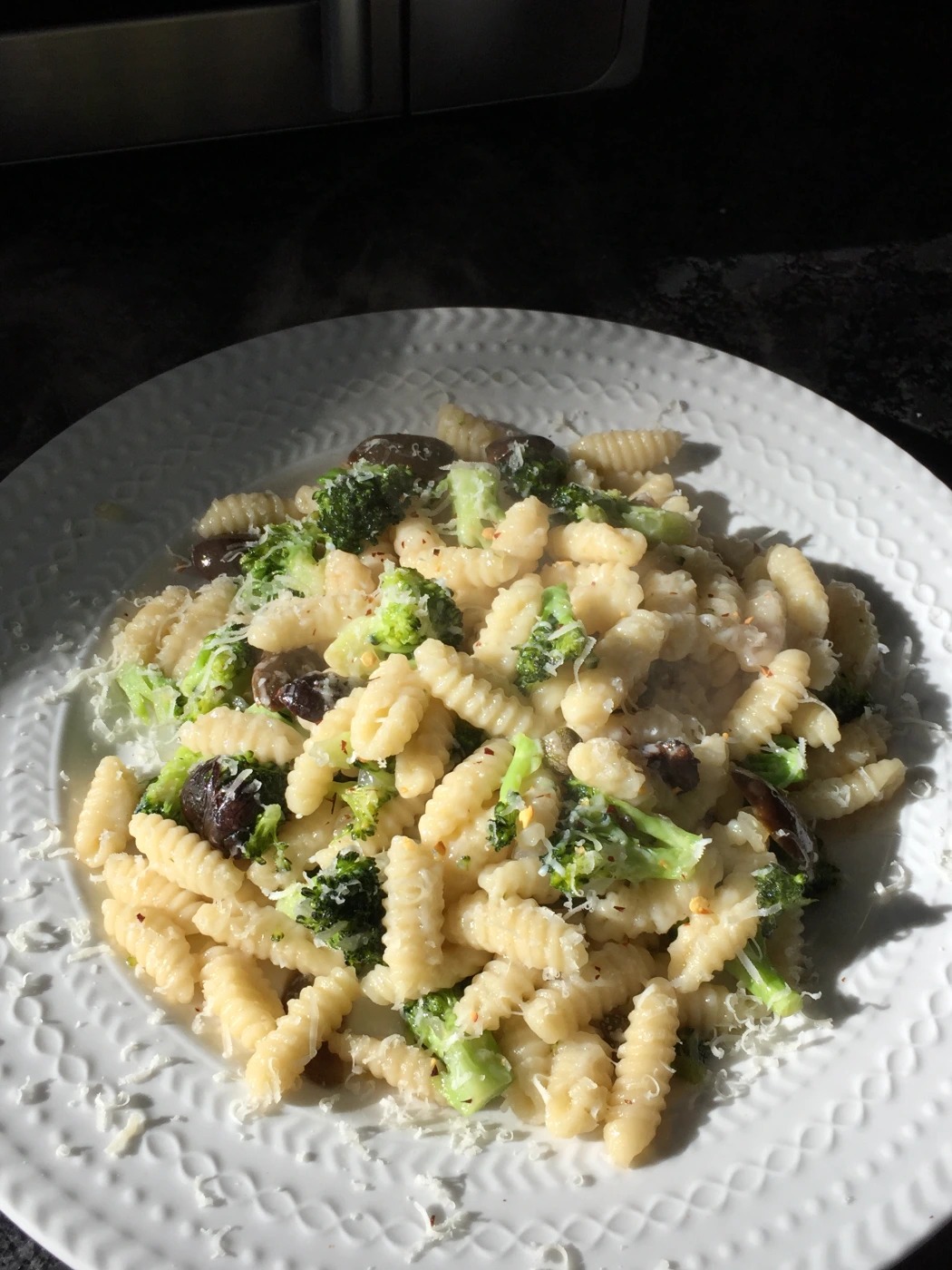 Homemade cavatelli, brocolli, olives.JPG Homemade cavatelli, brocolli, olives.JPG