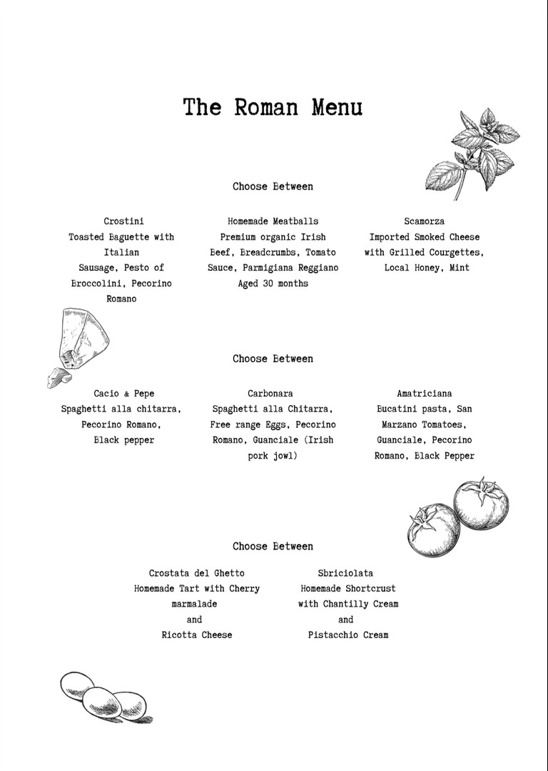 The Roman menu