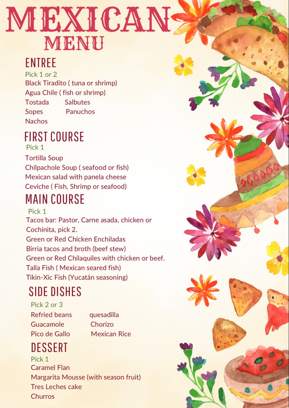 Menú Comida Mexicana Ilustrado Amarillo - 1.png