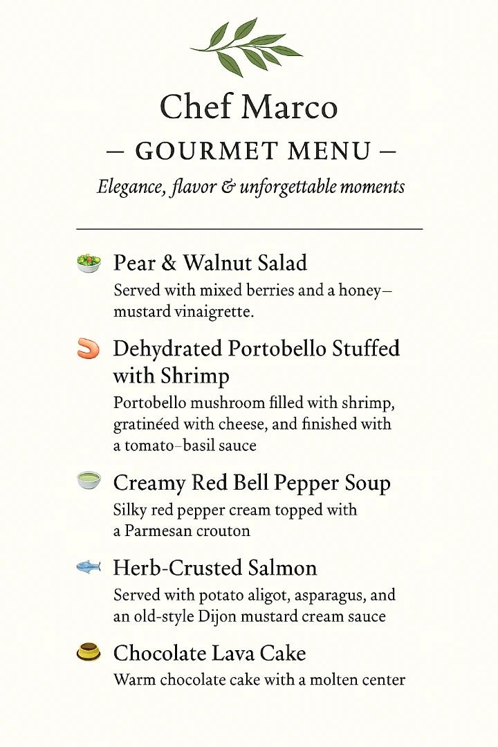 Culinary Symphony French Fusion