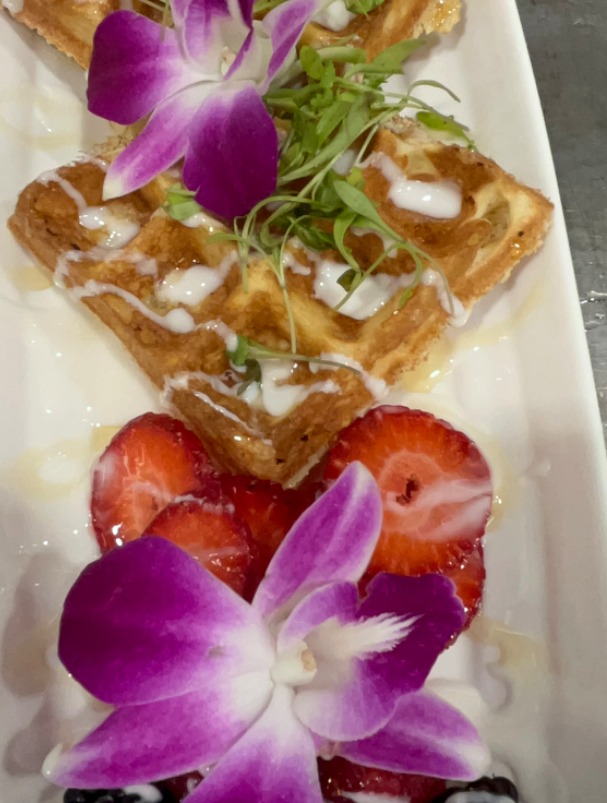 Chicken and waffles.