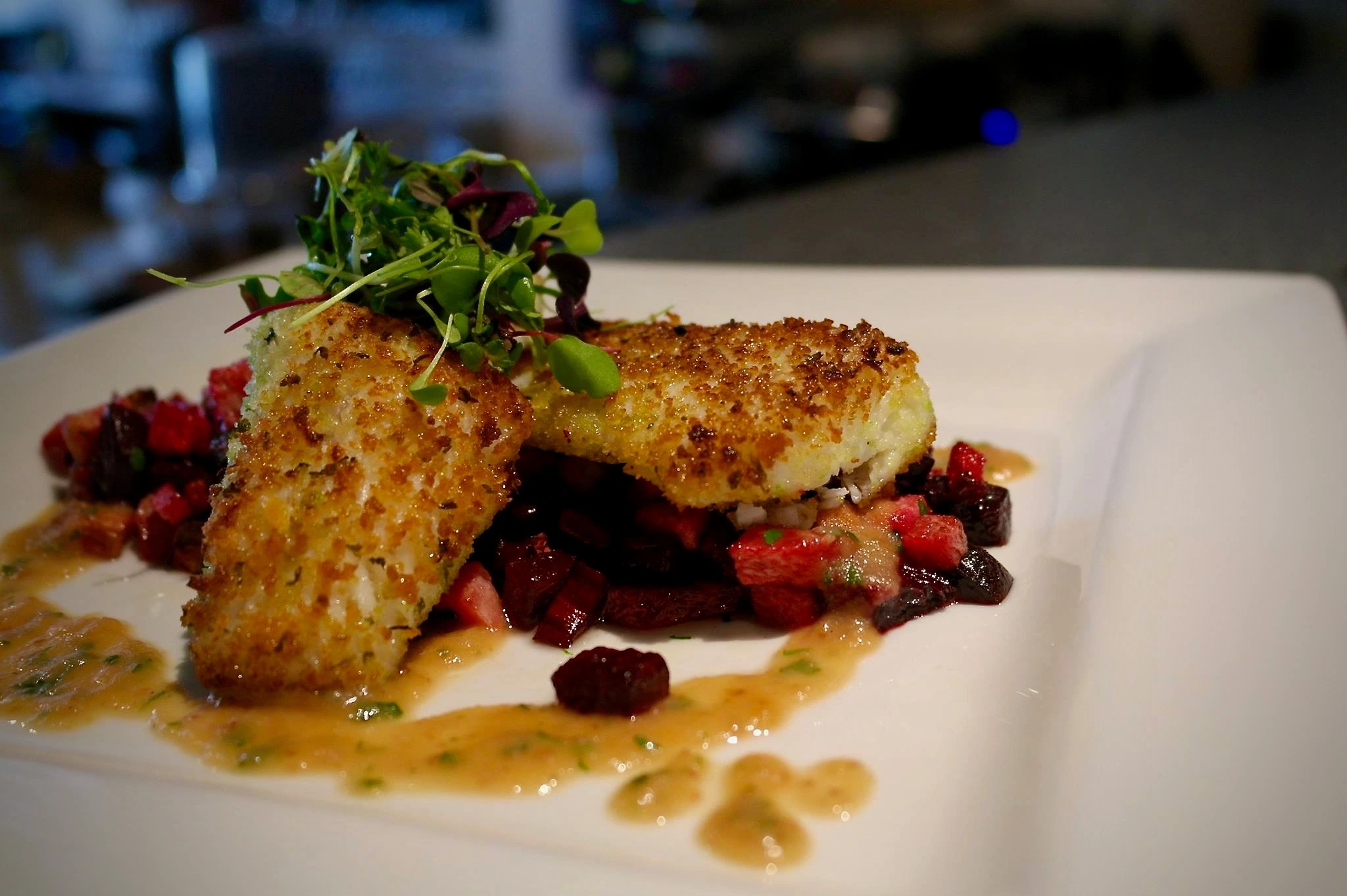 Pan roasted Walleye with Roasted Root Vegetables and Apple sauce.png