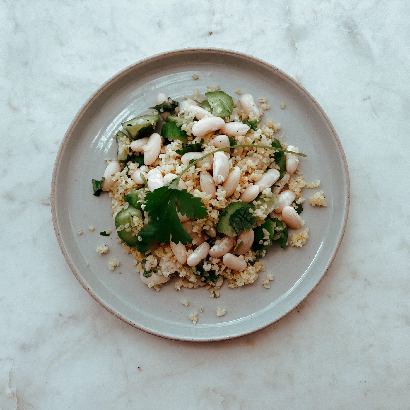 Clean Bulgur, Beans, Cucumber and Cilantro Salad 1.jpeg