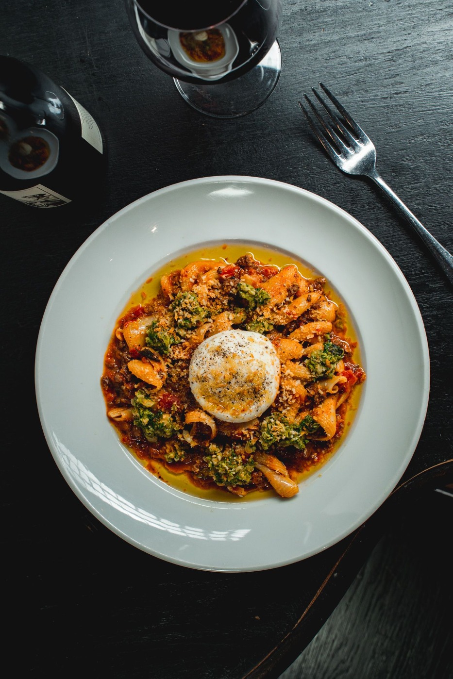 torchio with lamb ragu, burrata, almond picada, breadcrumbs, and herbs.jpeg torchio with lamb ragu, burrata, almond picada, breadcrumbs, and herbs.jpeg