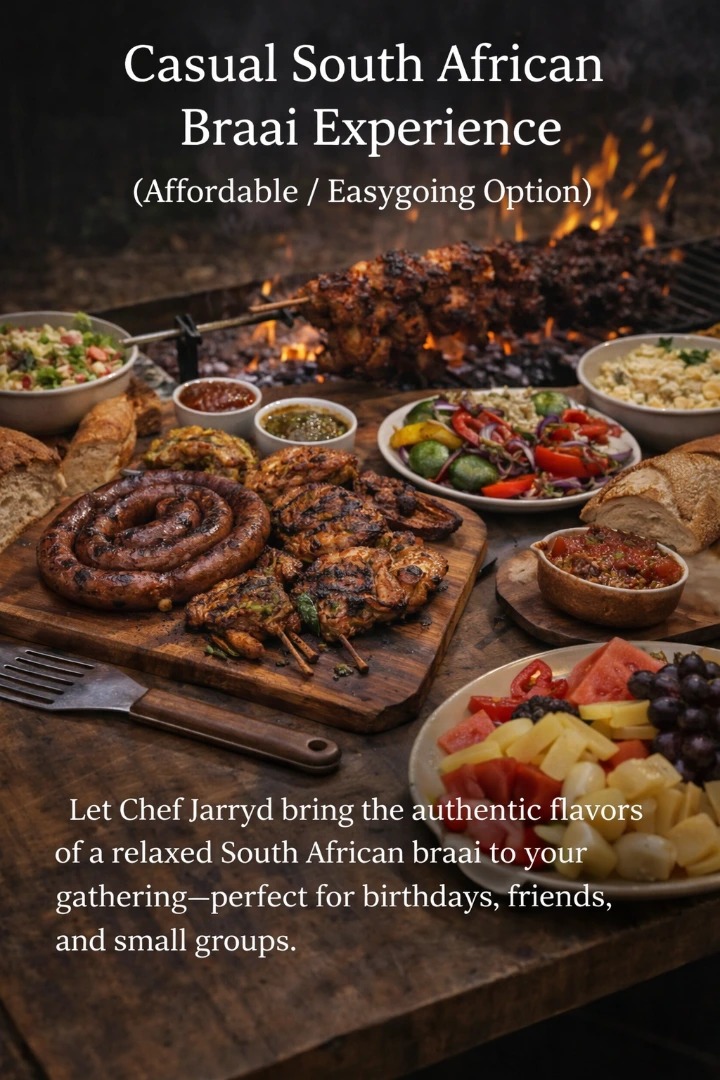 Relaxed South African Braai NightA warm, relaxed introduction to authentic South African braai cultu