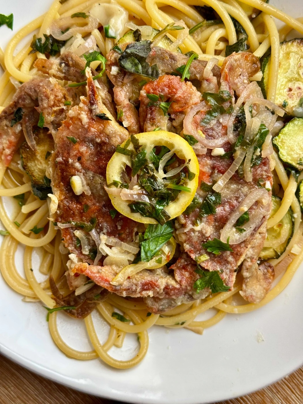 Soft Shell Crabs and Buccatini .jpg