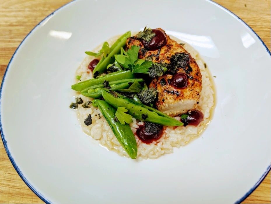 bbq swordfish-carolina gold congee, snap peas, coniander, fresh herbs, citrus-beet unagi sauce.jpg bbq swordfish-carolina gold congee, snap peas, coniander, fresh herbs, citrus-beet unagi sauce.jpg
