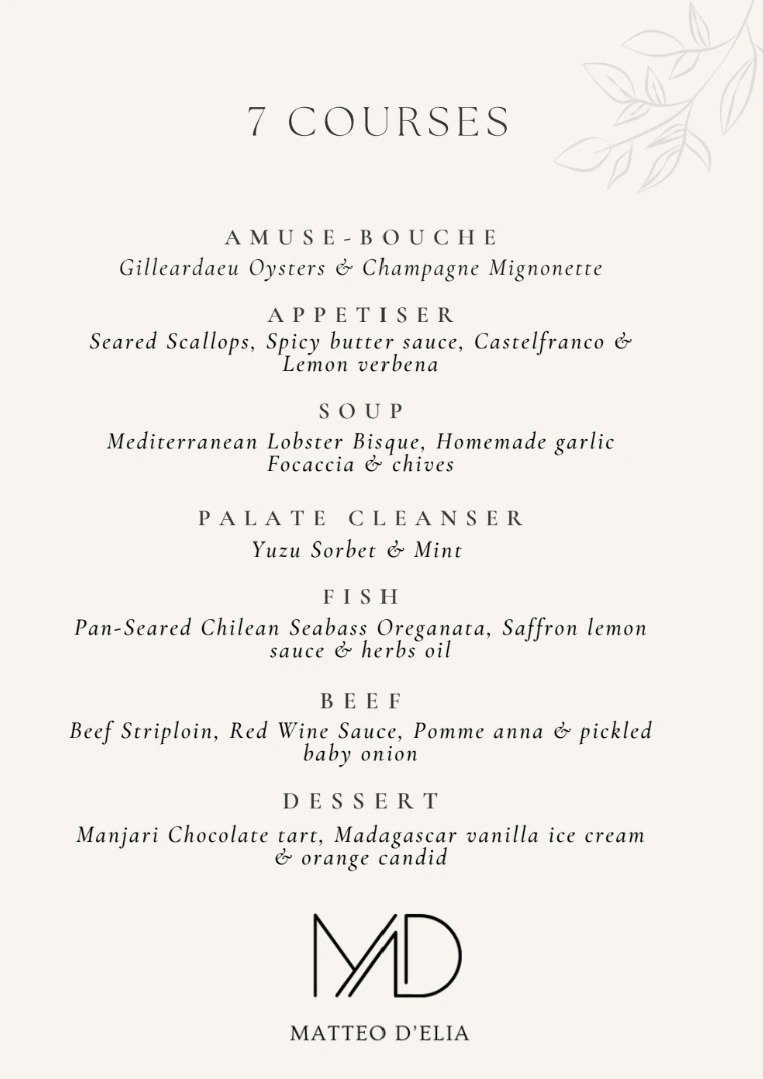 7 Course Menu