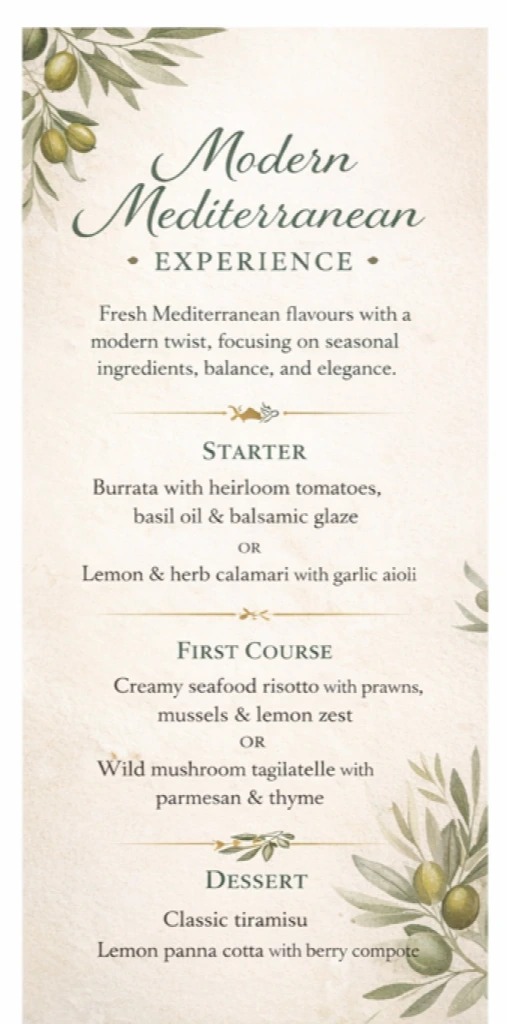Modern Mediterranean Experience