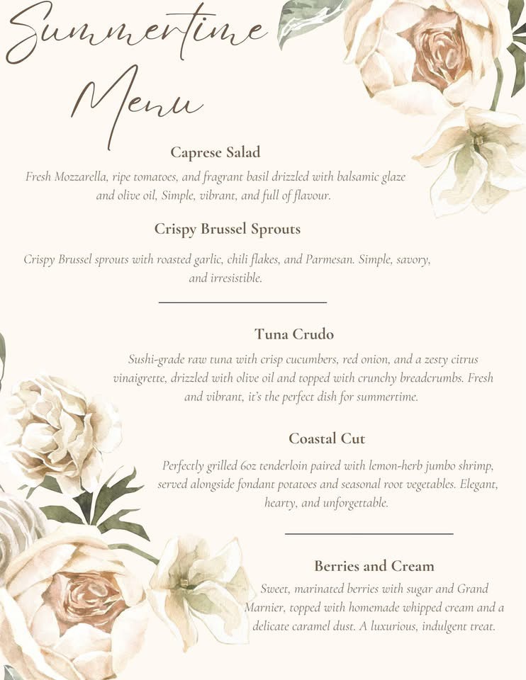 Taste Of Summer Menu