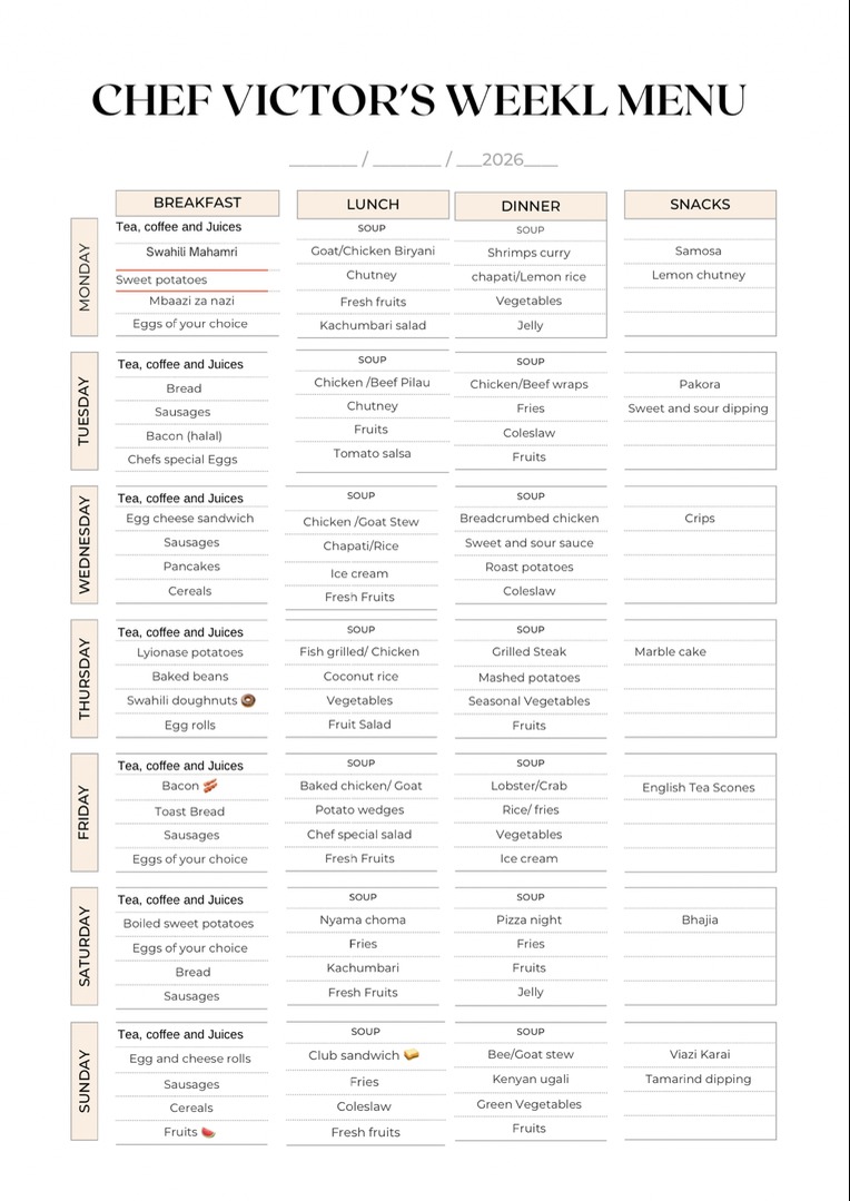 Continental menu