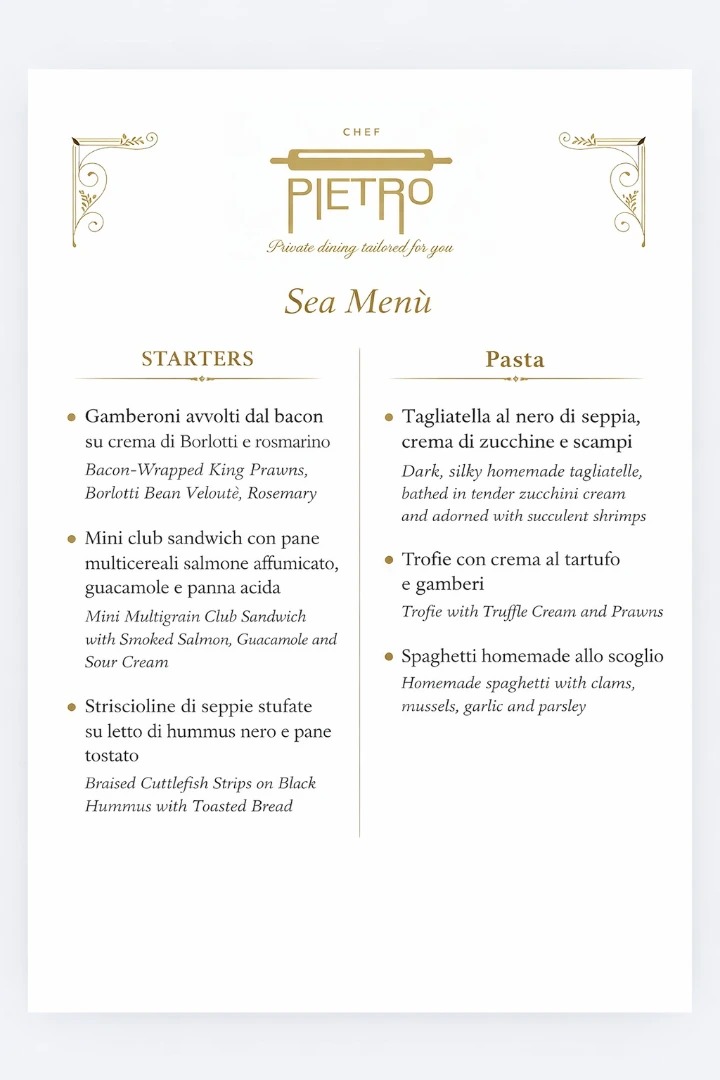 Sea Menù