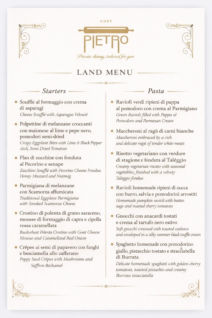 Land menù