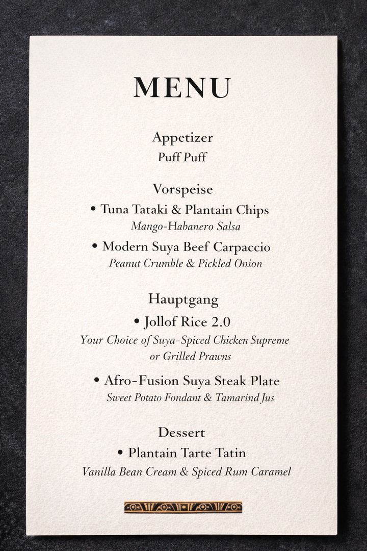 Afro Menu
