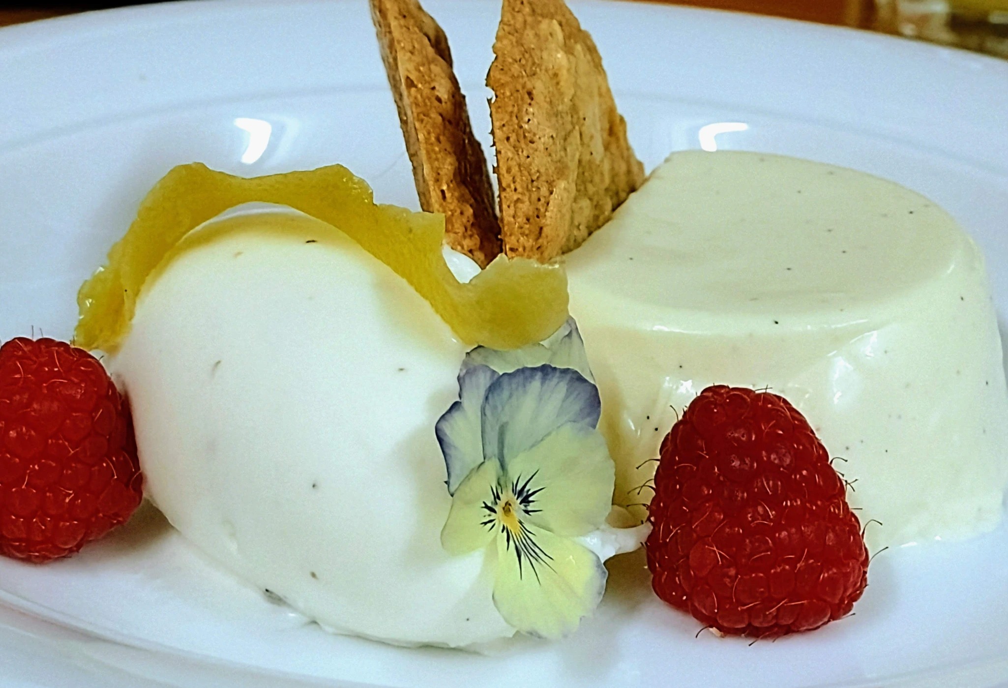 Lemon, juniper yoghurt ice cream, elderflower panna cotta private chef Edinburgh Rebecca Banks.jpg