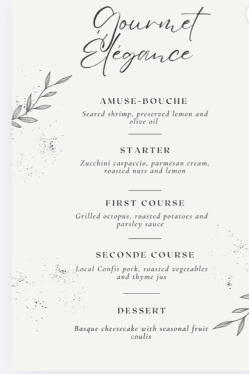 Elegance menu