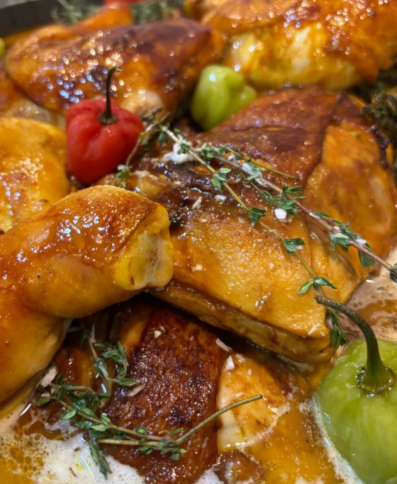 Rice and Beans con pollo caribeno