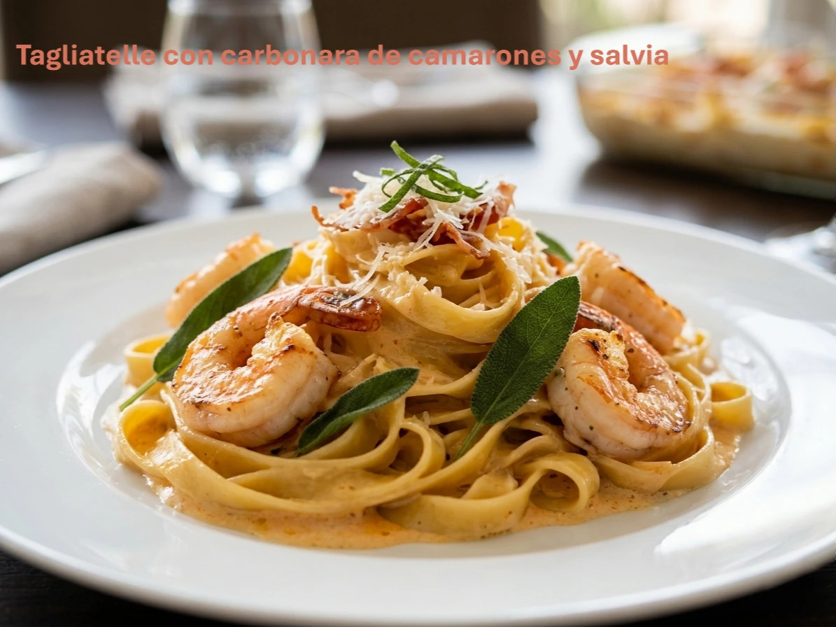 tagliatelle con carbonara de camarones.PNG