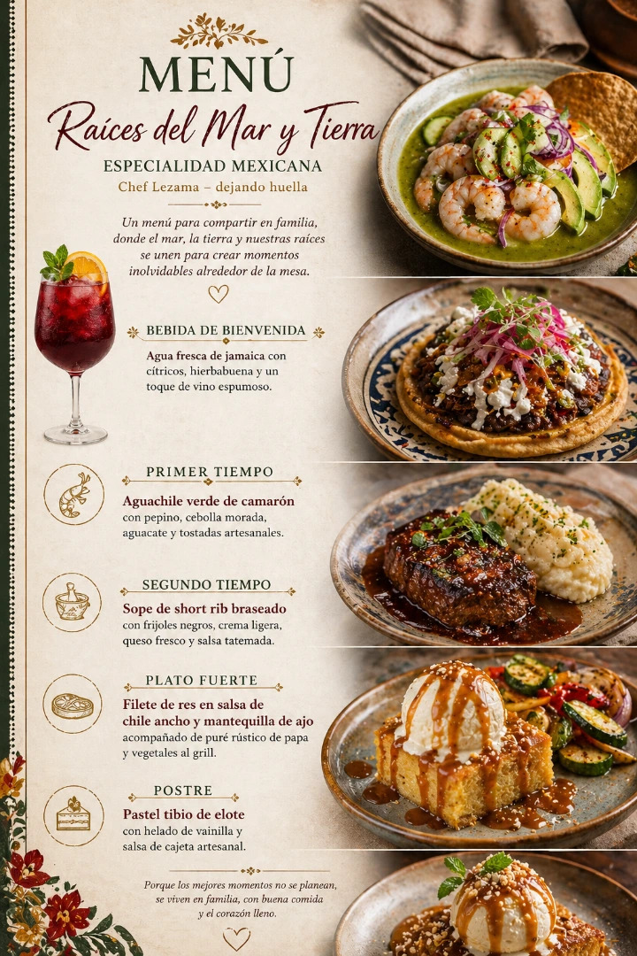 “Raíces del Mar y Tierra” – 4 Tiempos Chef Lezama – dejando huella