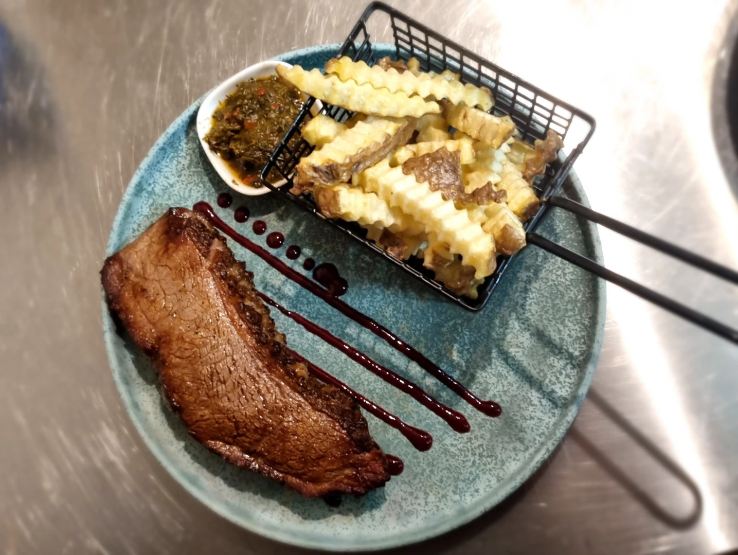 Sea food and beef