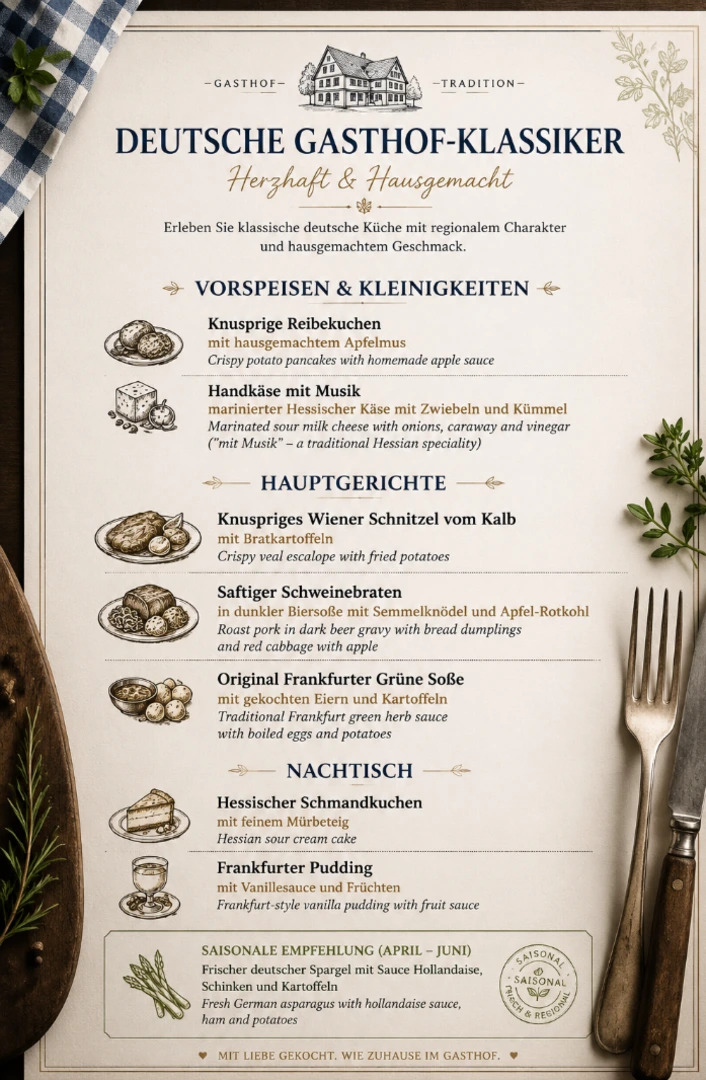 Deutsche Gasthof-Klassiker – Herzhaft & Hausgemacht