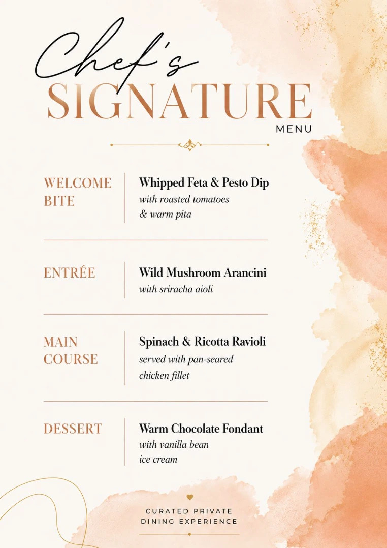 Chef's Signature Menu