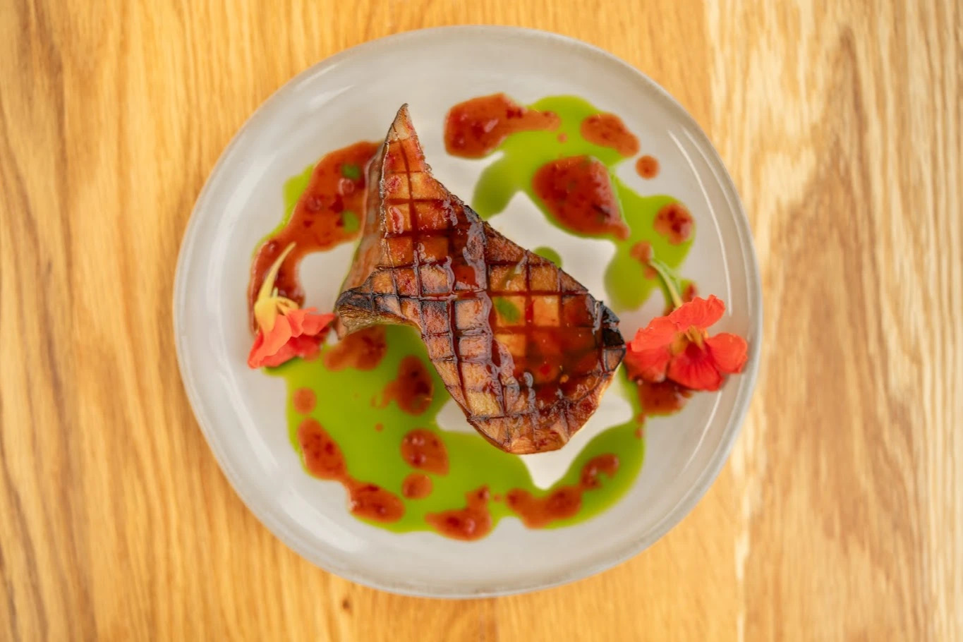 Harissa Glazed Grilled King Oyster Mushroom_ Tarragon Oil_ Nasturtium Flower_02.jpg Harissa Glazed Grilled King Oyster Mushroom_ Tarragon Oil_ Nasturtium Flower_02.jpg