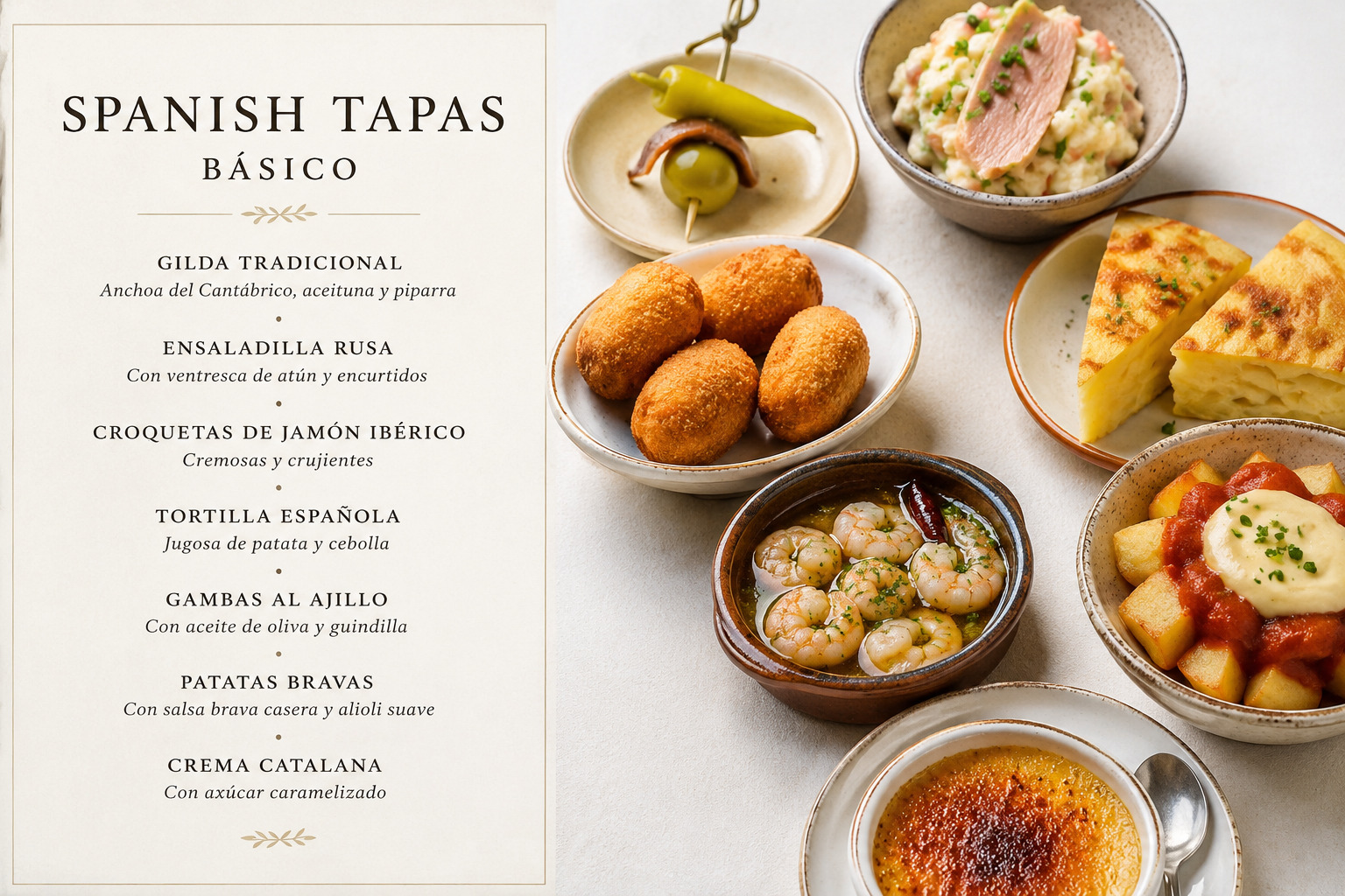 Menú tapas básico