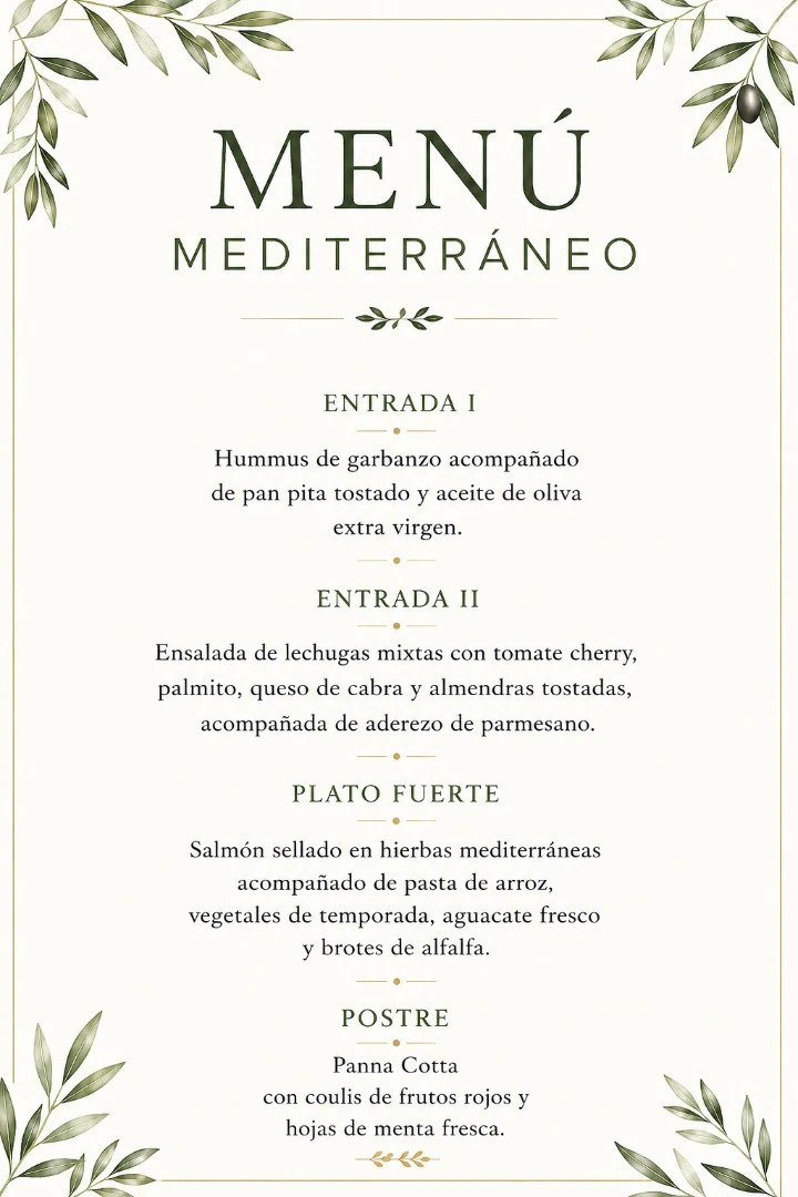 Menú mediterráneo