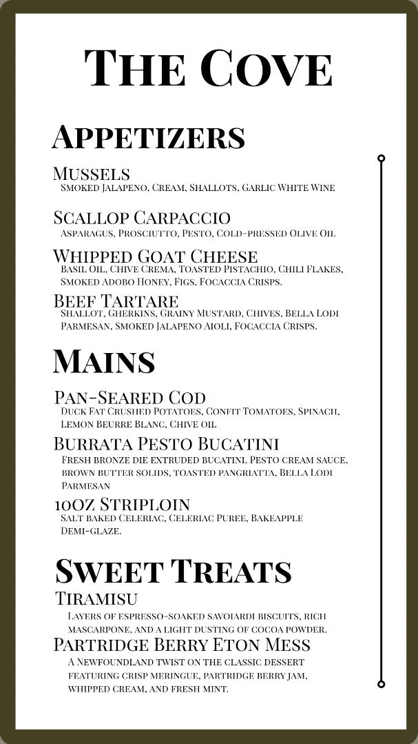 Newfoundland-Inspired Contemporary Dining Experience