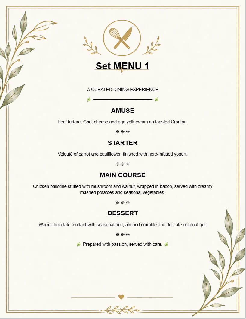 Set Menu