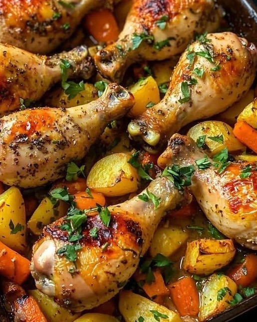 Roster chicken with vegetables