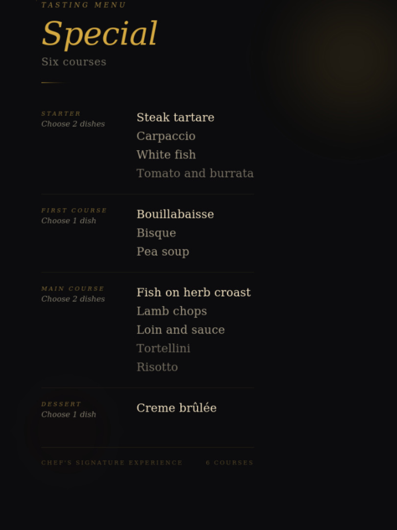Special 6 courses