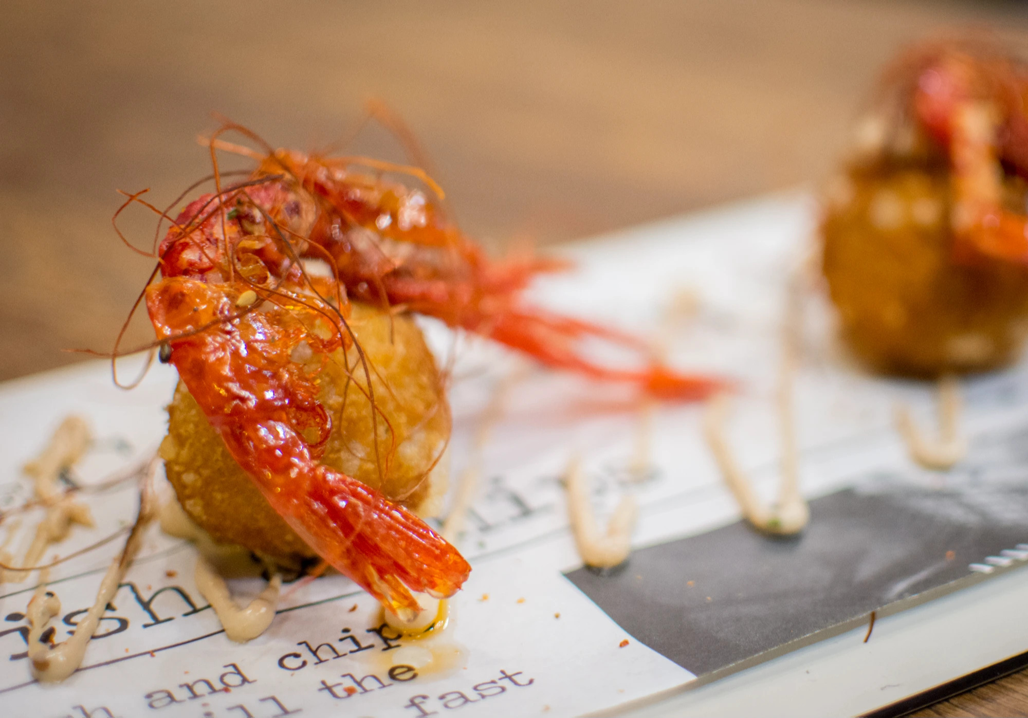 Croqueta de carabineros con kimchi.jpg Croqueta de carabineros con kimchi.jpg