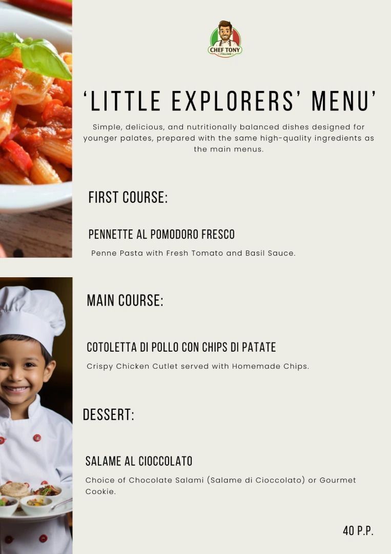 Little Explorers (kids menu')