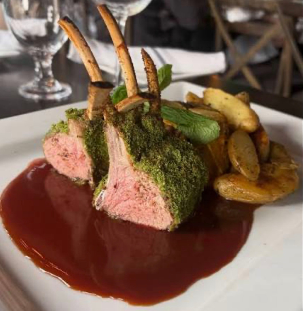 Rack of Lamb with Beetroot Risotto & Zucchini Spaghetti