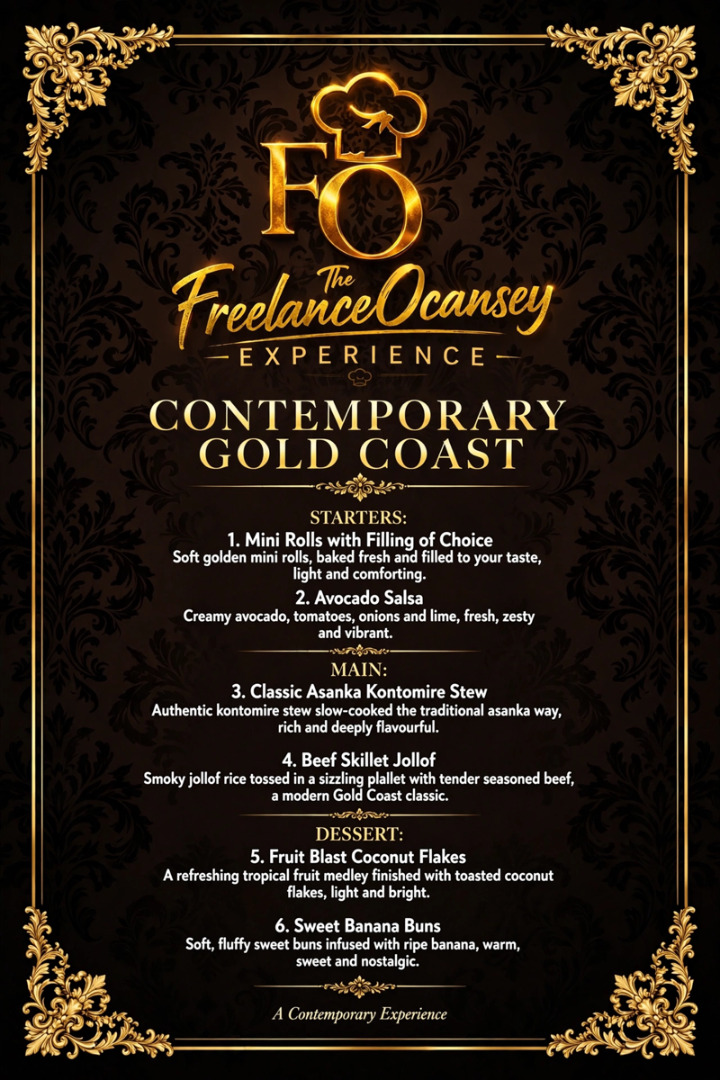 The Contemporary Gold Coast Menu