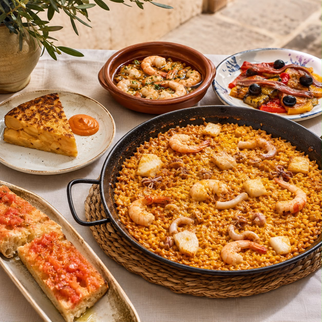 Tapas españolas y arroz alicantino