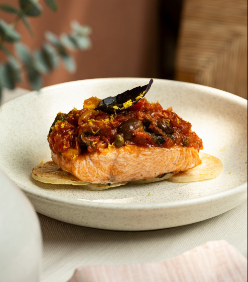 producto del mar y sabores italianos con técnicas del mediterráneo