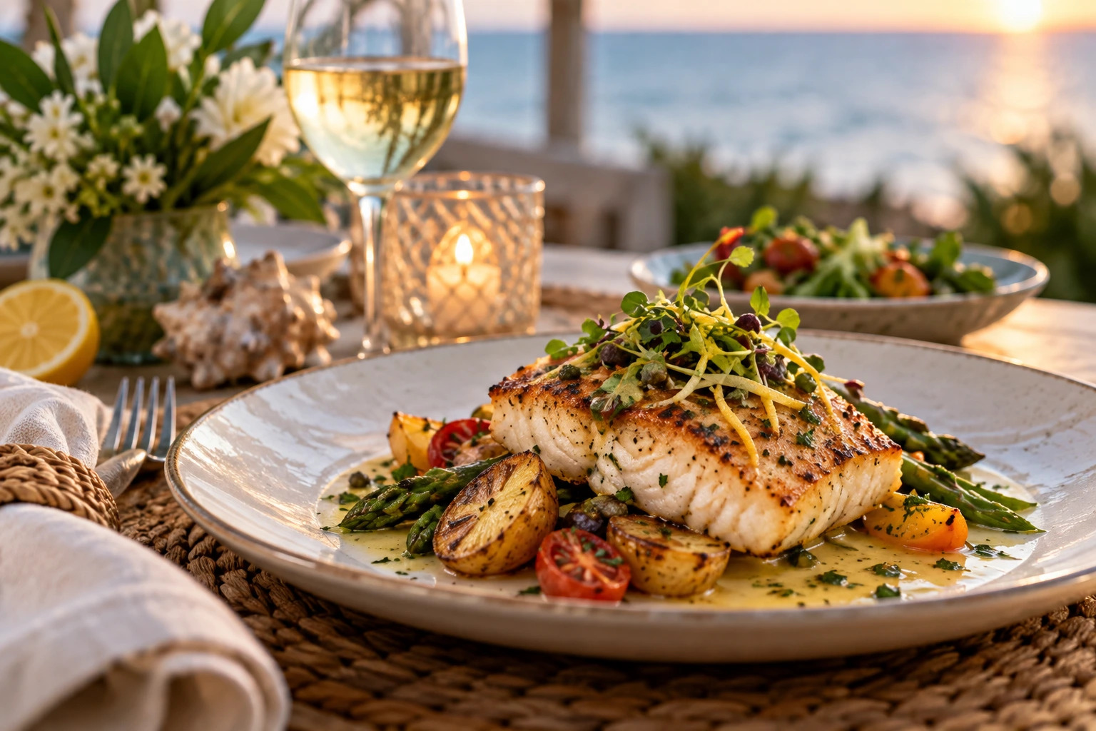Golden Coastal Seared Fish Dinner.png Golden Coastal Seared Fish Dinner.png