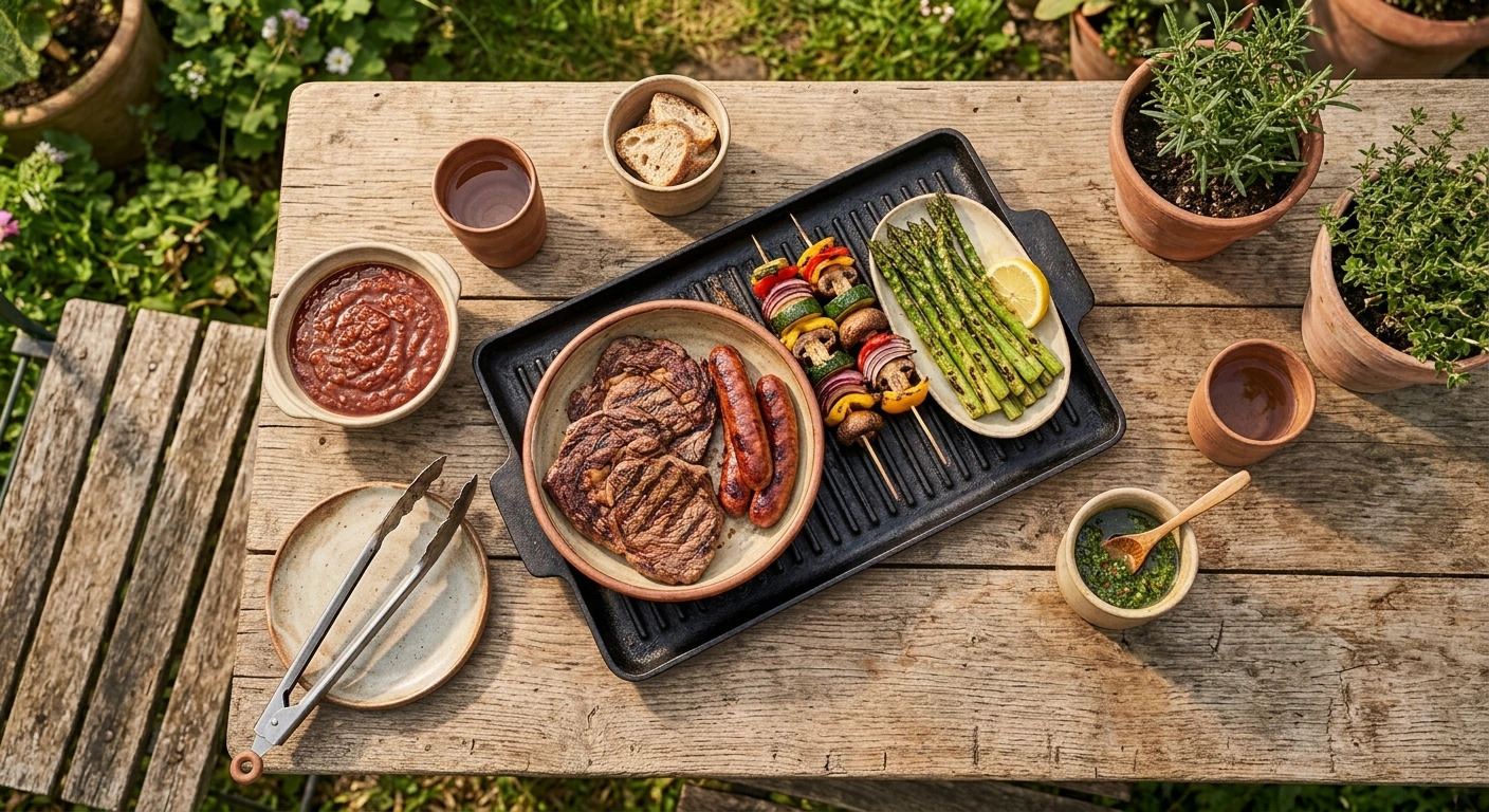 Barbacoa en el jardín
