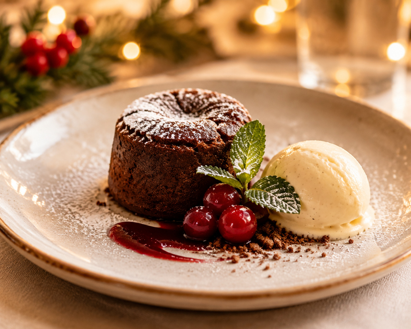 Festive dinner menu