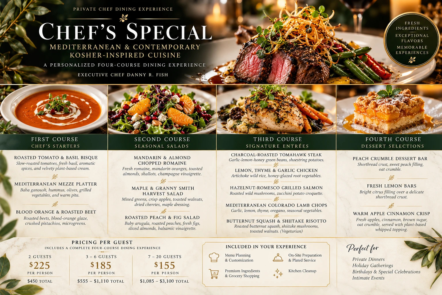 Mediterranean & Contemporary Kosher-Inspired Cuisine