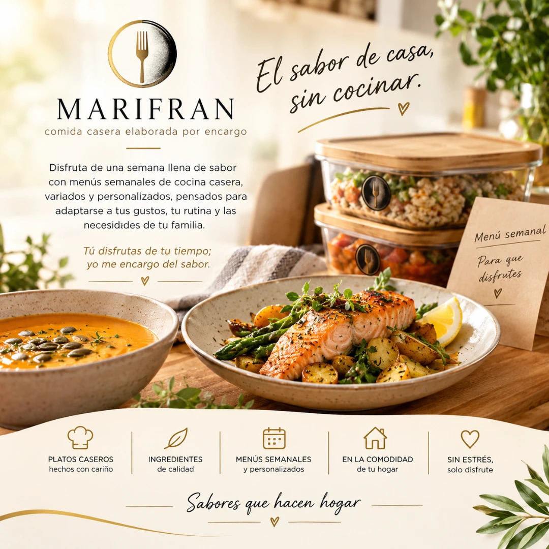 Personal chef - Weekly Meal Prep, Sabores en casa, tiempo para ti.