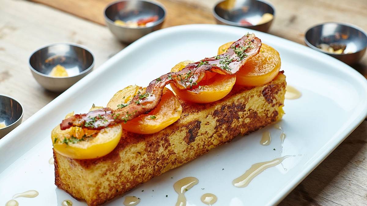 Honey apricot crisp bacon eggy bread Honey apricot crisp bacon eggy bread