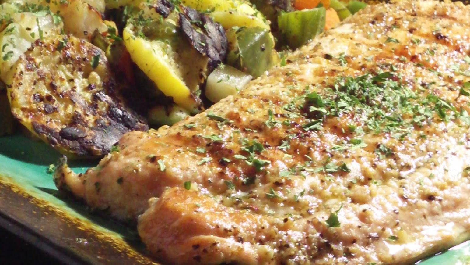 sea food  grilled salmon