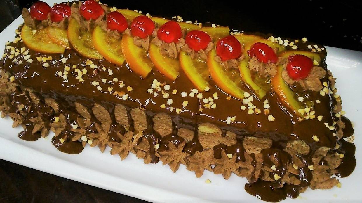 Banda de chocolate y naranja Banda de chocolate y naranja