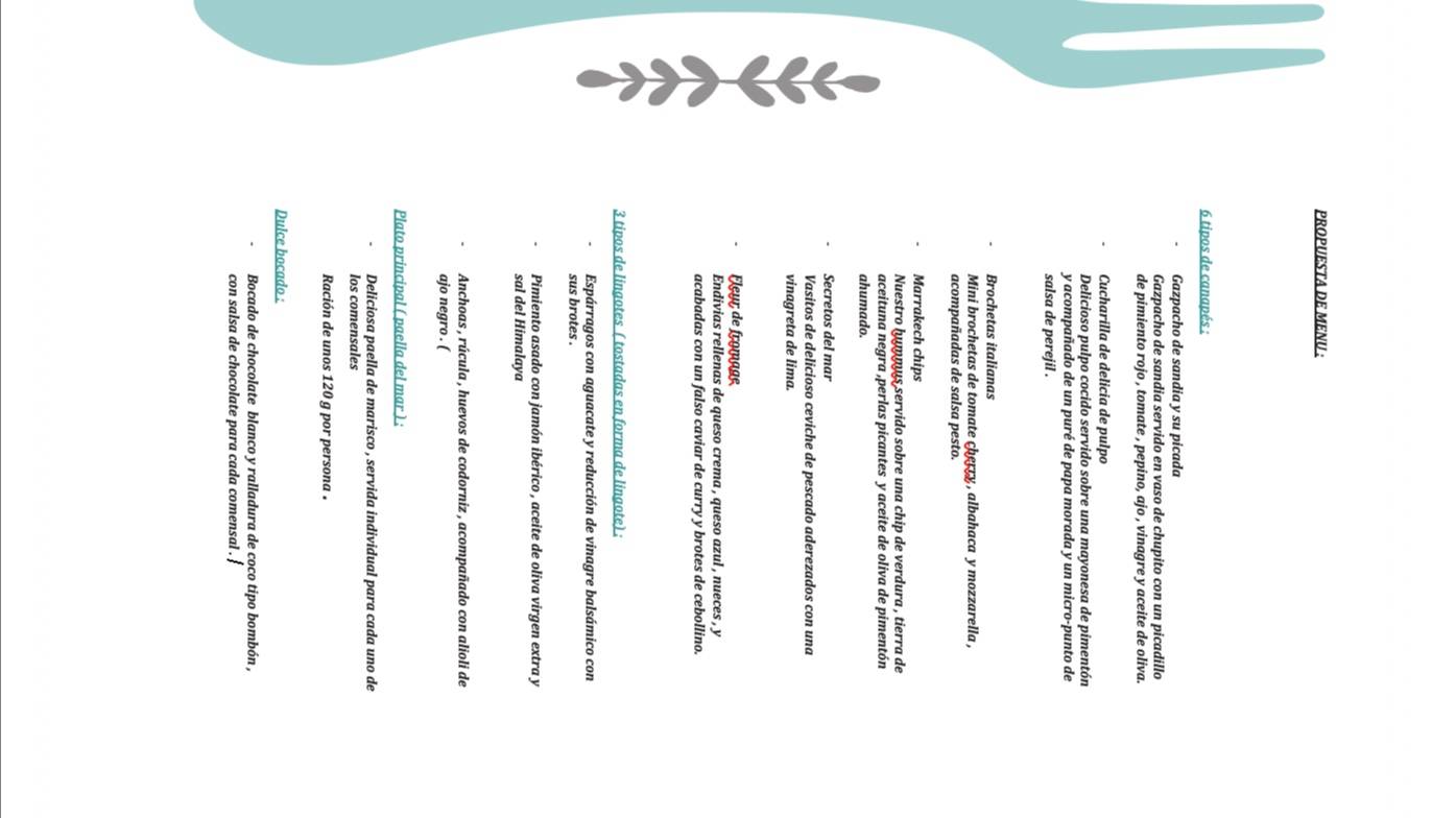 menu degustación